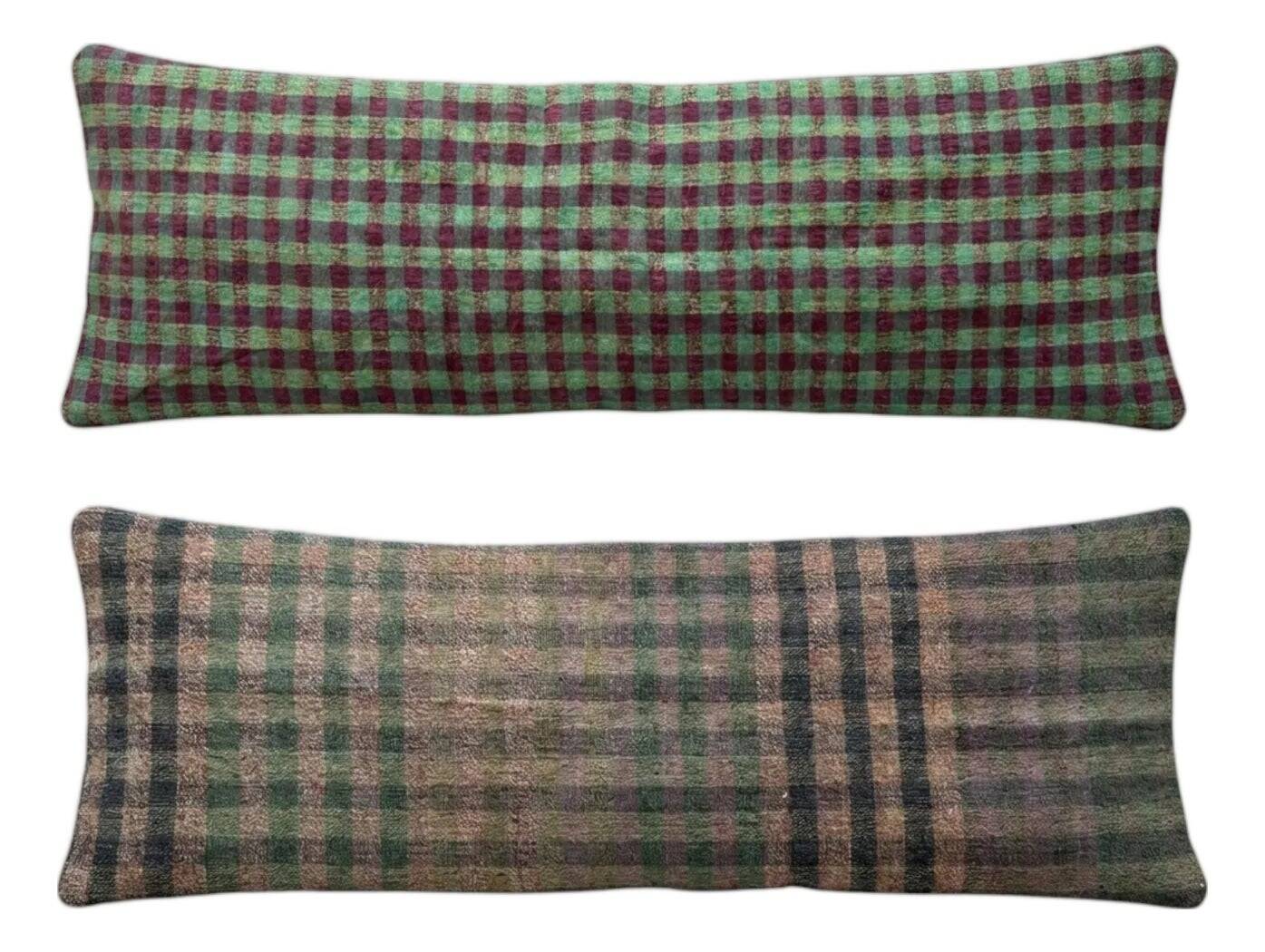 Set of 2 vintage kilim cushion covers 41x119 cm
