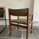 Fauteuil scandinave vintage teck et tweed