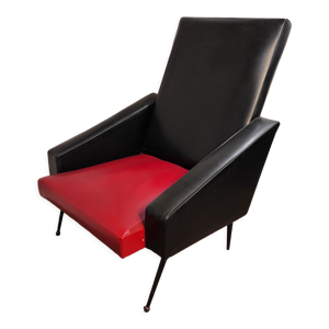 fauteuil en skaï simili - rouge
