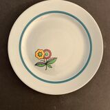 Set of 6 dessert plates in old earthenware from Sarreguemines, Diablerets model