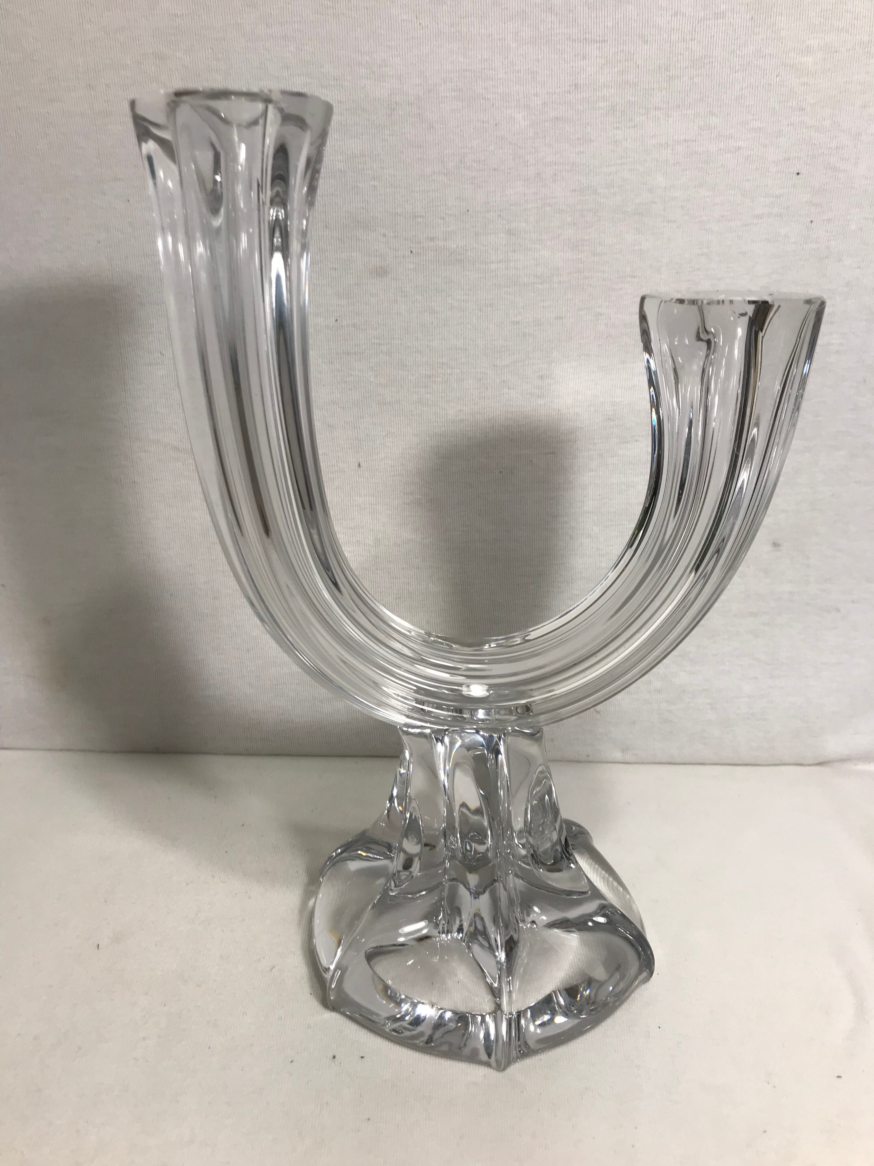 Former candlestick 2 lights crystal