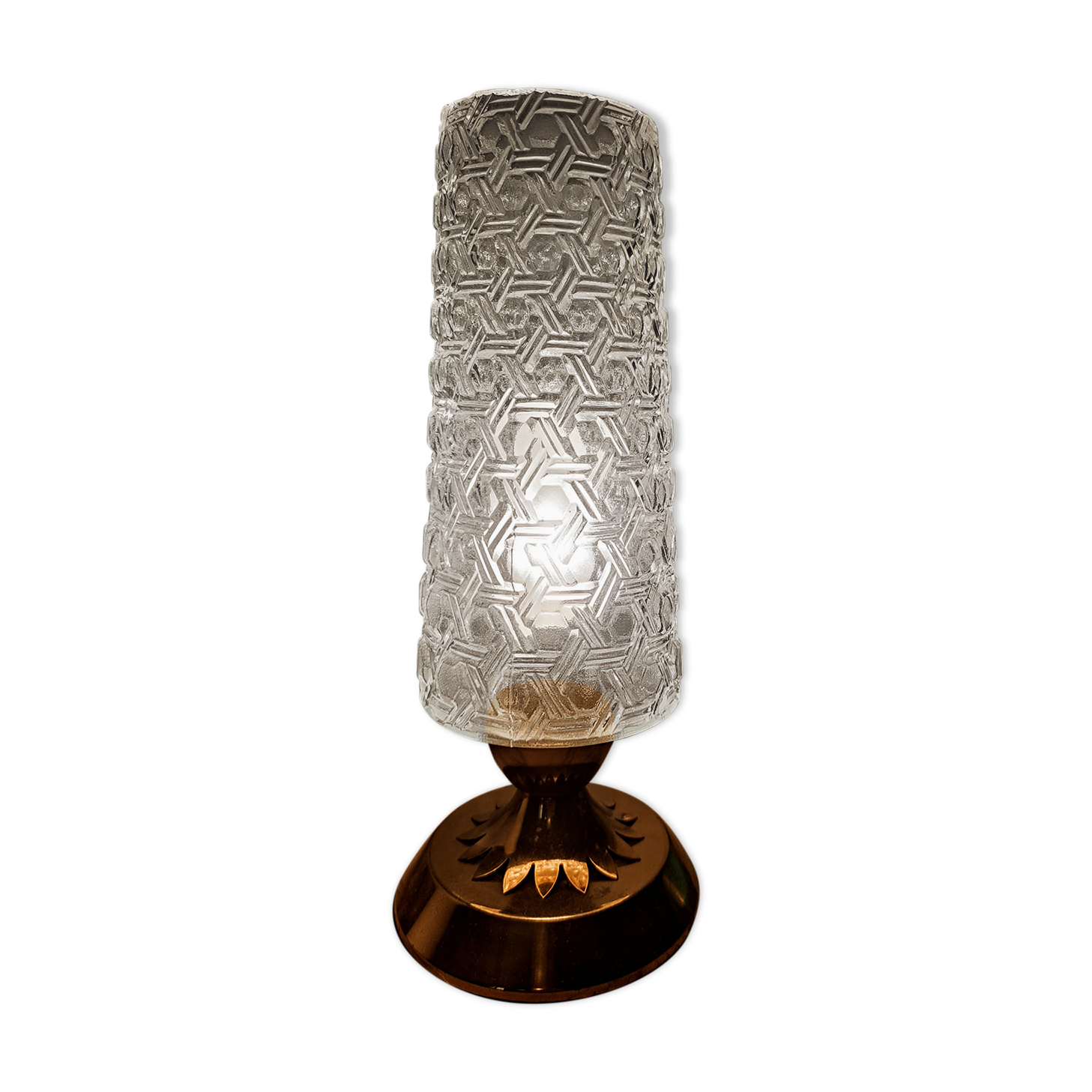 Brass and glass lamp 50s