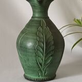 Pichet, vase, céramique verte vintage