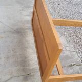 Vintage rattan and solid oak bed 1950s design