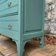 Old grey green high chest of drawers H160