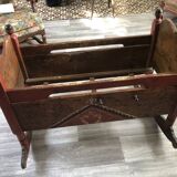 Alsatian polychrome furniture cradle from Brumath 19th century 1837