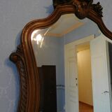 Rock mirror louis XV walnut to hang on the wall 110x85cm