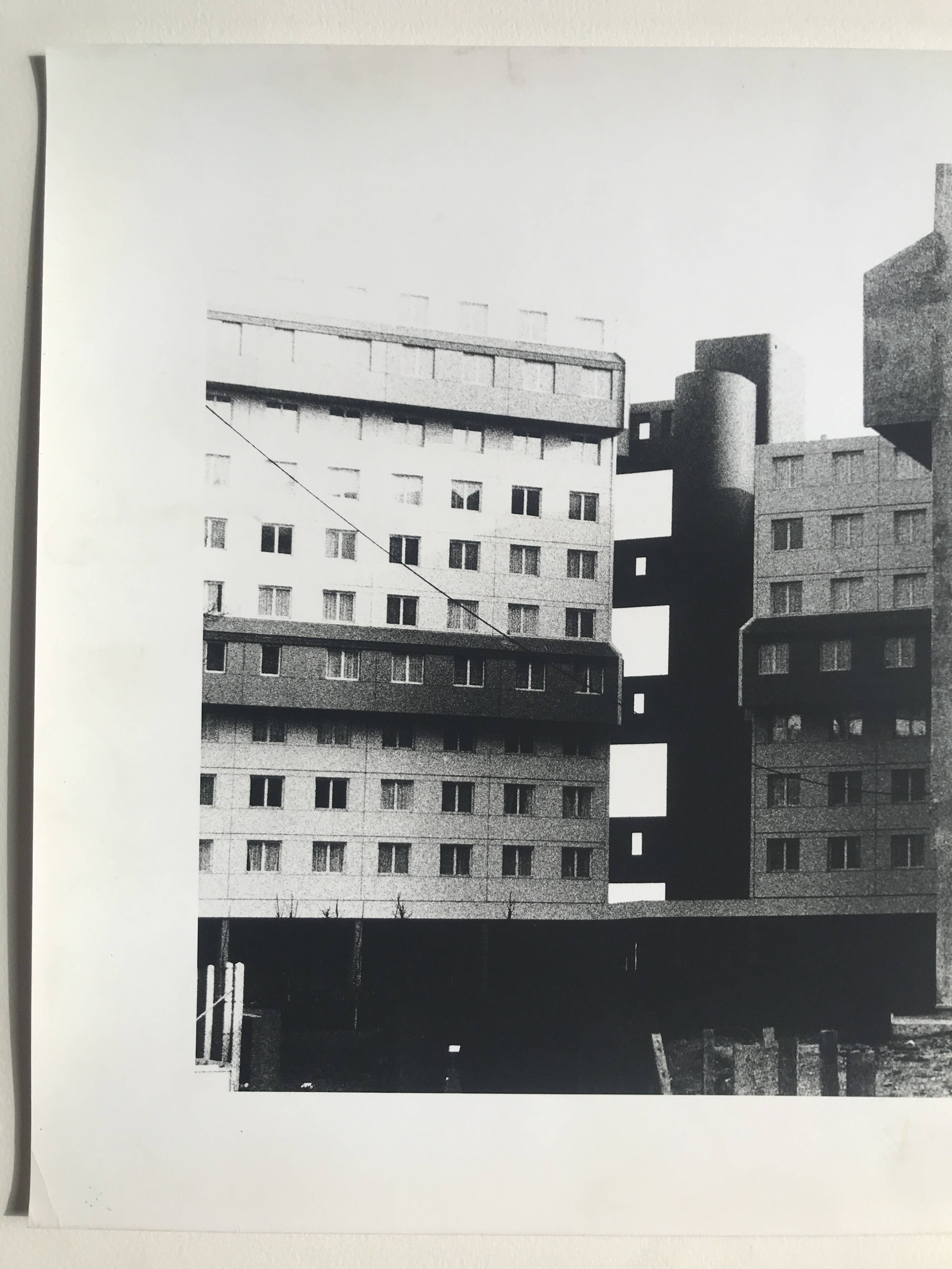 Rosine nusimovici, untitled (building), c 1980. black and white silver print