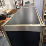 Bibliothèque design années 70 metal doré bois laqué