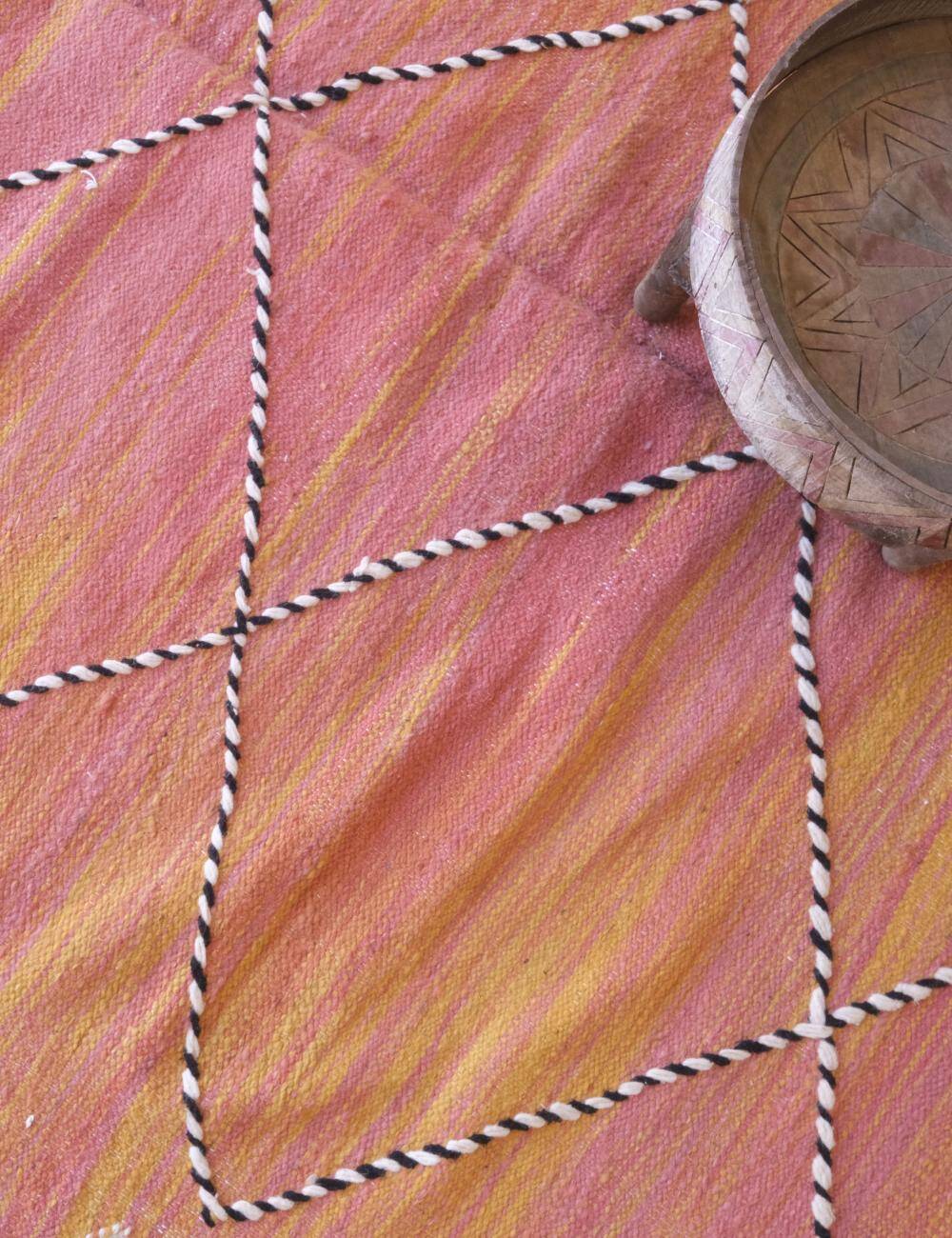 Pink Peach Kilim Rug - 300 x 192 cm