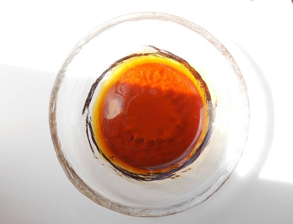 Brutalist art glass plate by Pentti Santalahti, 1970s