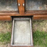 Storage unit, vintage icebox unit, wooden and zinc fridge unit, bar