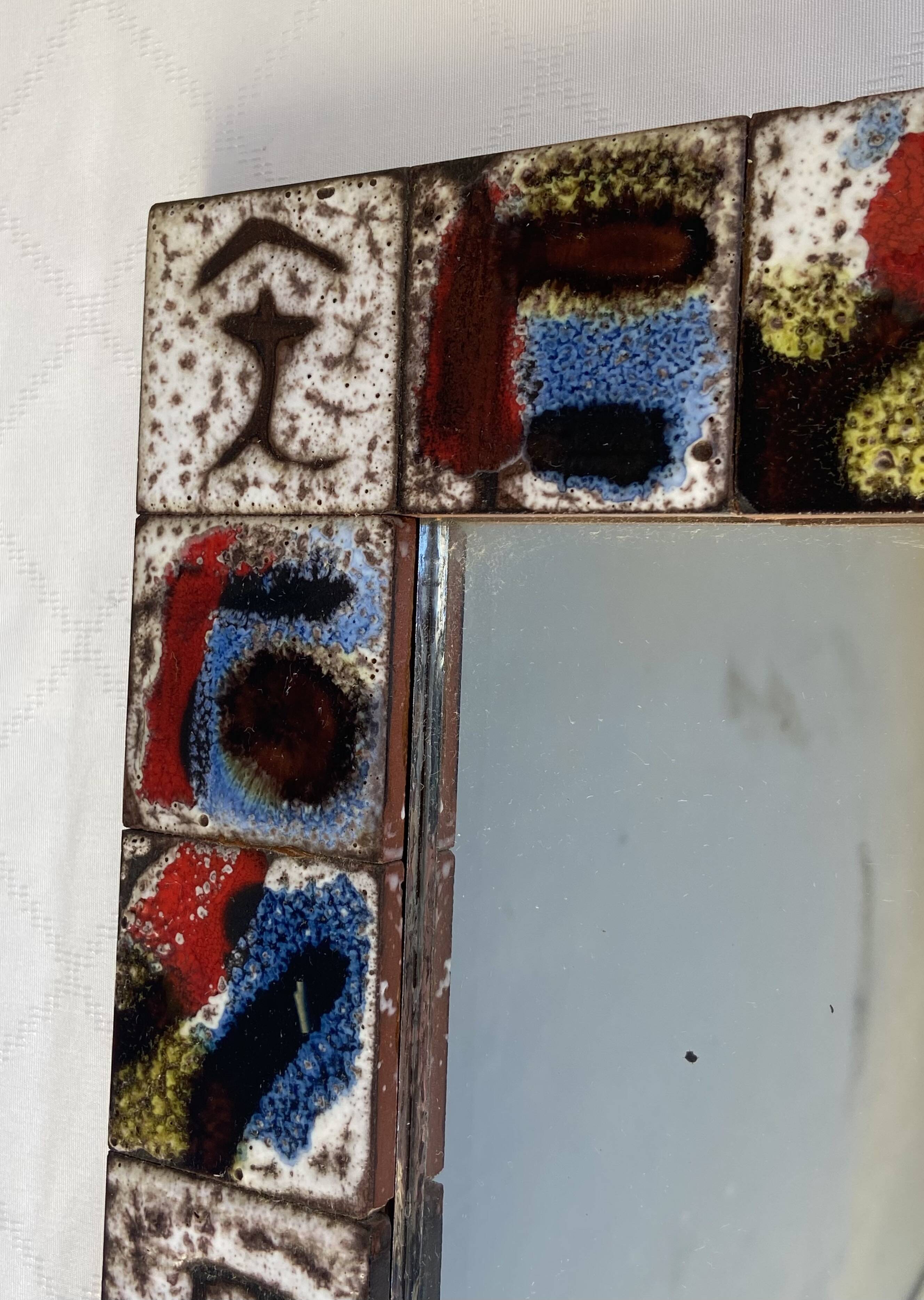 1960s ceramic mirror