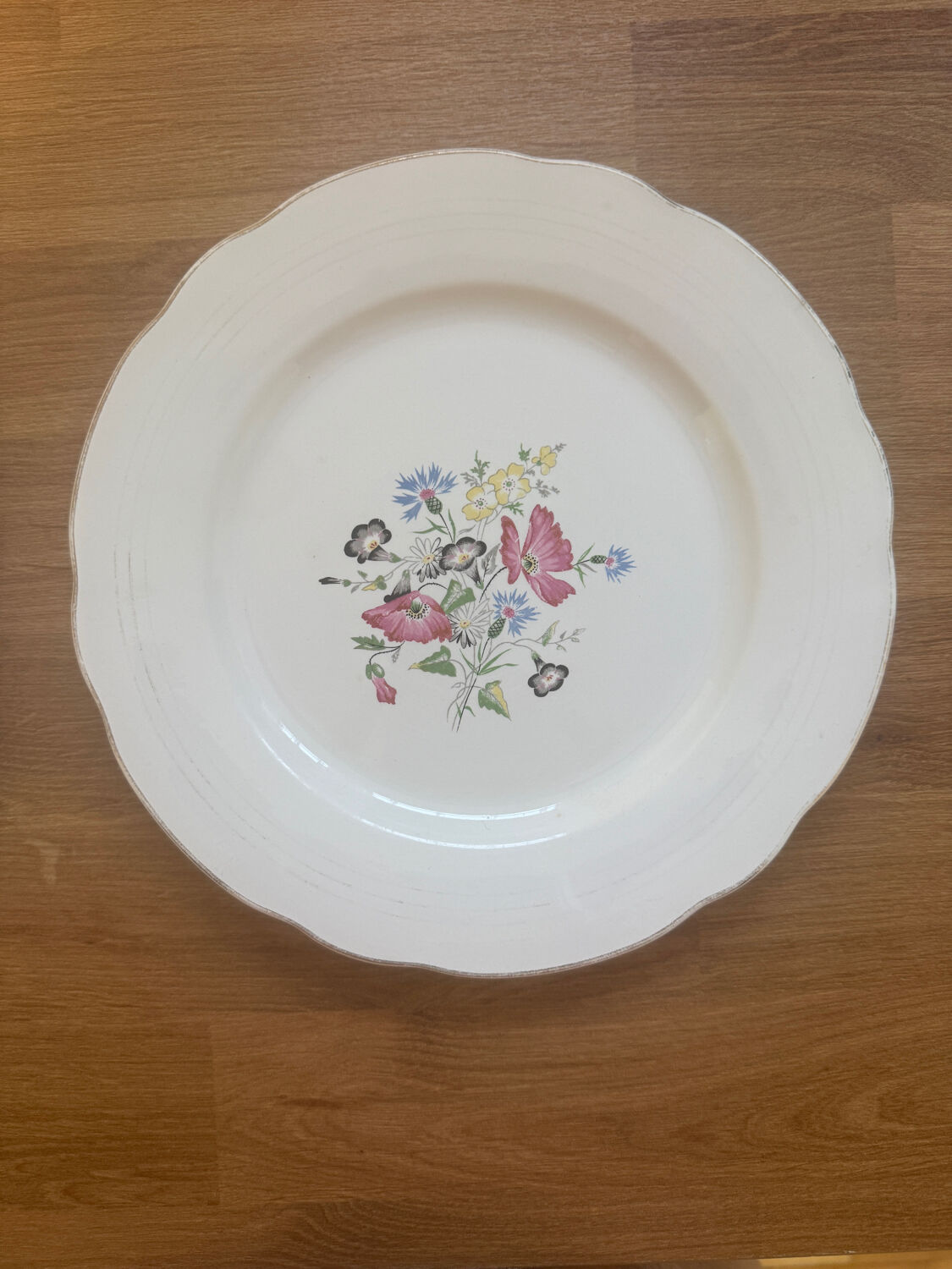 Pair of Sarreguemines Raspaud plates – Floral decoration