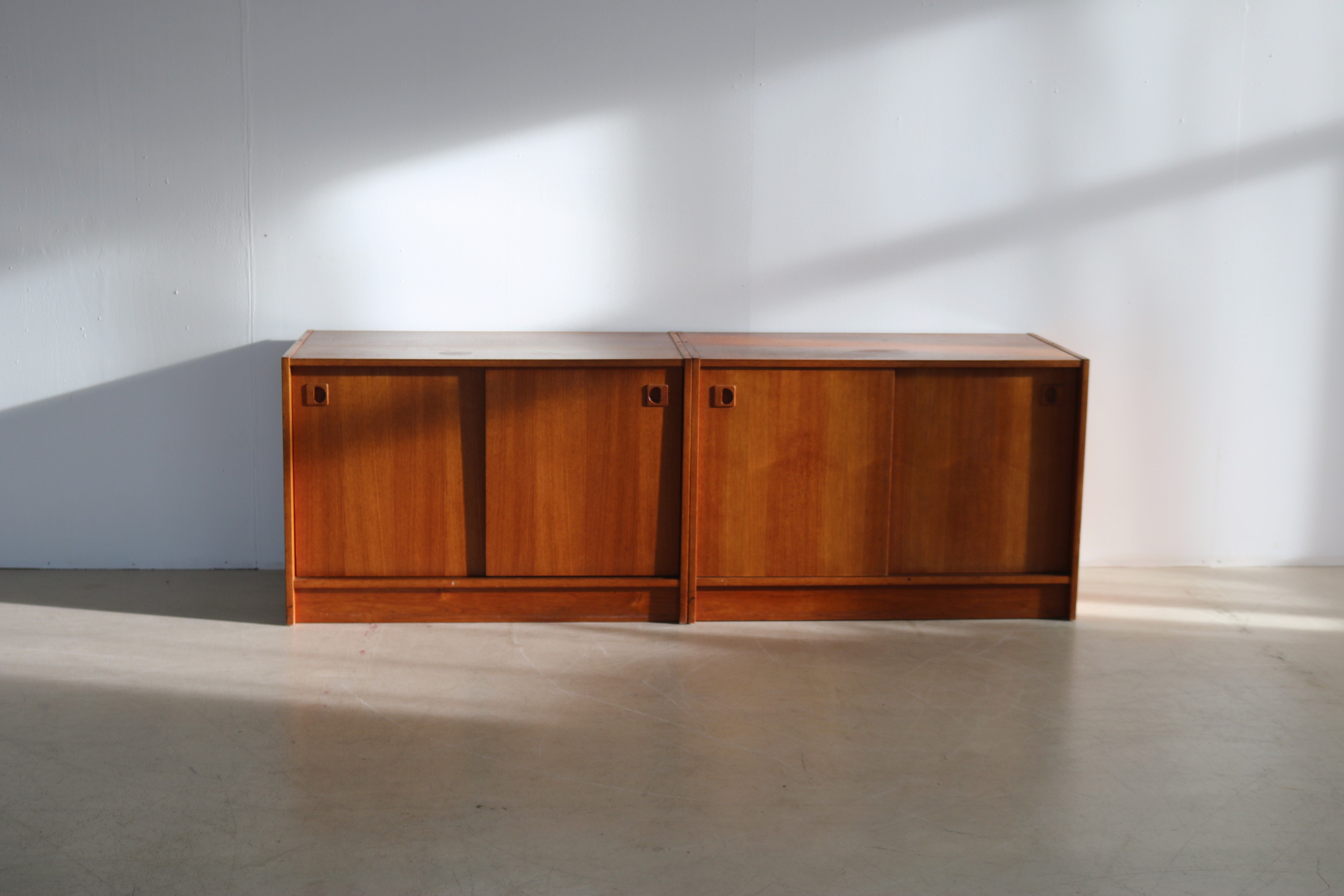 Vintage set of 2 teak cabinets