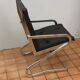 Leather armchair and chrome Italian design year 70