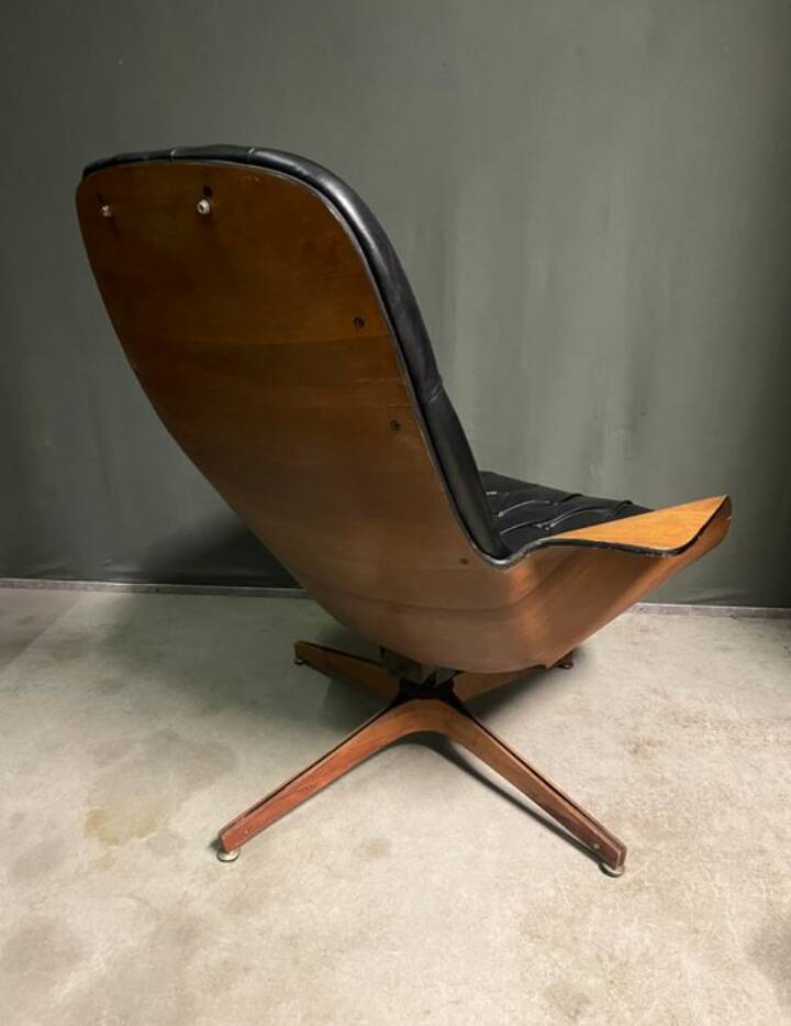 Iconic "Mr. Chair" Armchair & Ottoman – George Mulhauser for Plycra