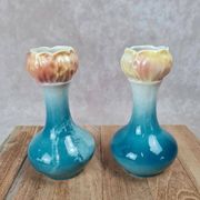 Pair of small antique bud vases numbered 396.