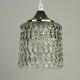Pressed Crystal Glass Pendant Lamp with Tear Drop Pattern, Sweden, 1960s