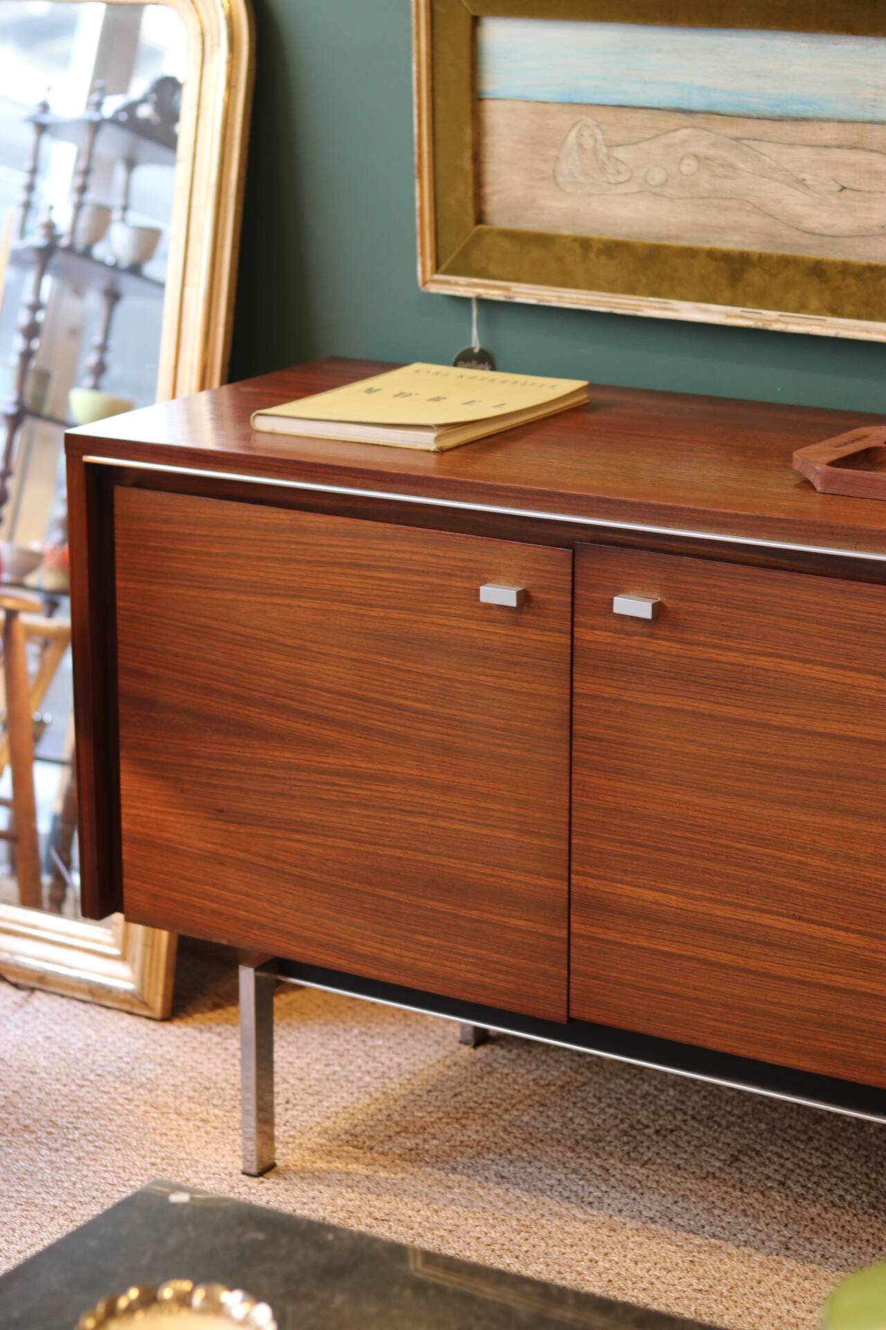 Mid-century sideboard in rosewood and chrome metal