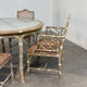 Vintage faux bamboo dining set with original fabric, 1980s