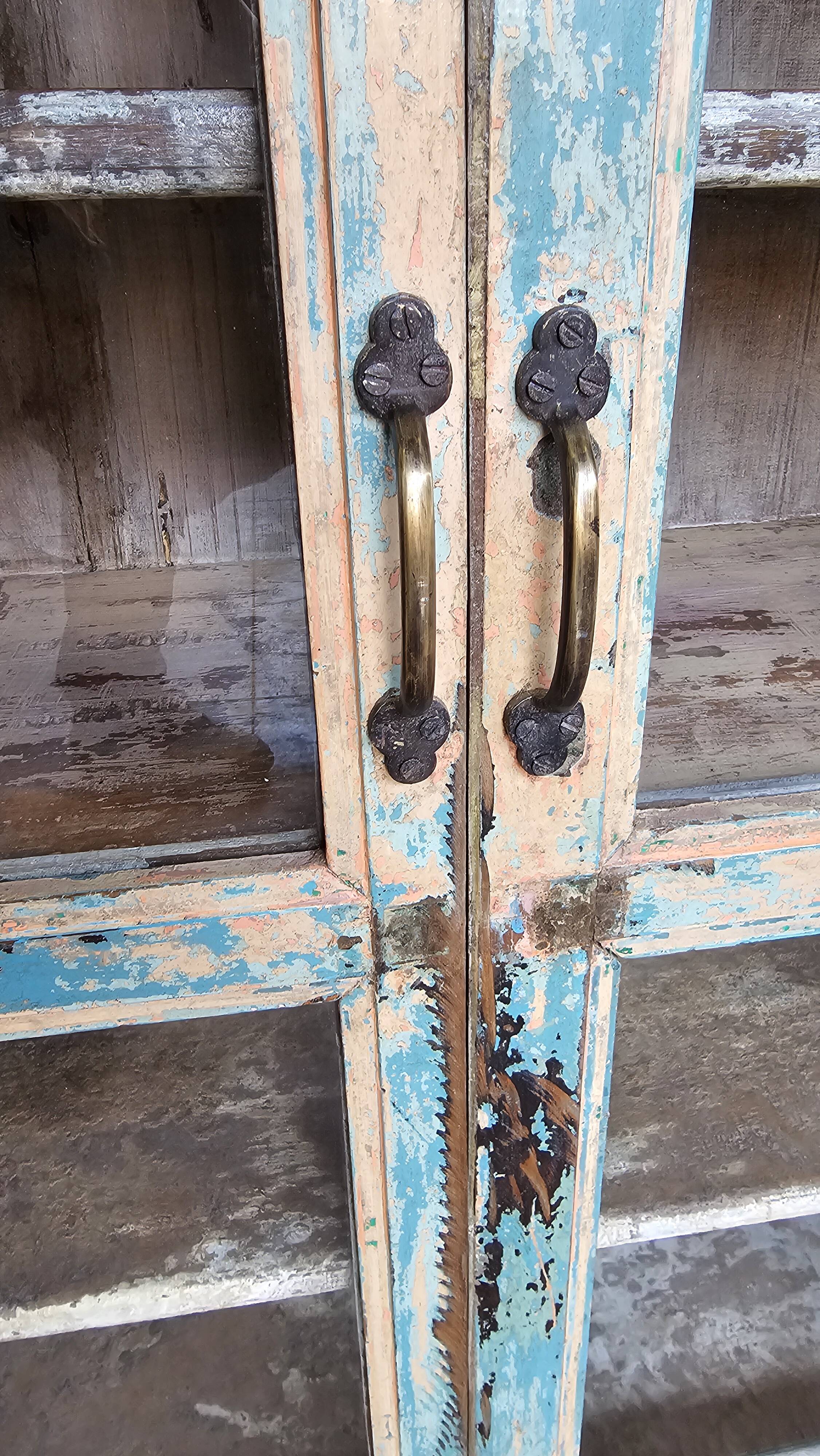 Old Burmese teak display case