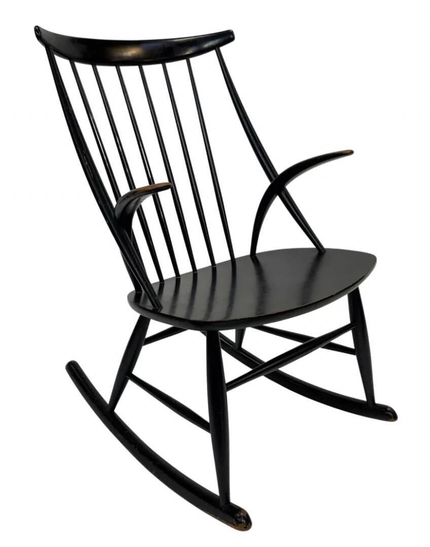 Fauteuil à bascule vintage Illum Wikkelso design danois