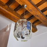 JT Kalmar chandelier, frosted murano glass, space age, Austria 1970