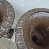 Pair of Medici cast iron vases from a bourgeois house - H73cm