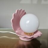 Pink ceramic shell lamp 1970