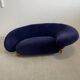 Vintage Organic Form Curved Velvet Sofa, Late 20th Century