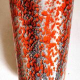 Glazed ceramic vase 1970s Height 20 cm
