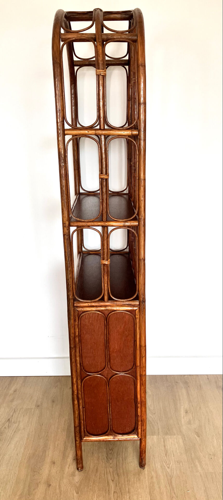 Bamboo rattan bookshelf