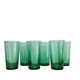 6 vintage emerald green glasses