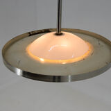 Nickel-plated bauhaus chandelier, czechoslovakia, 1930s