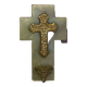 Art Deco holy water font in bronze, onyx and brass from the early 20th century