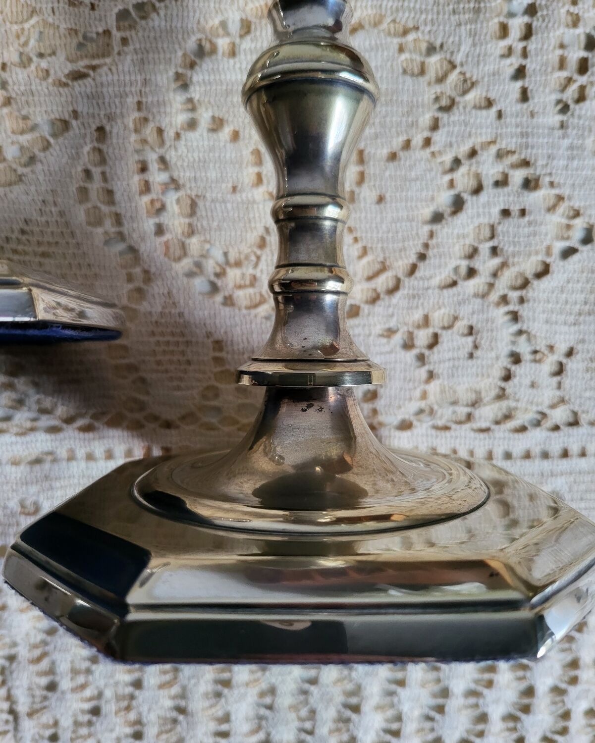 Pair of silver-plated candlesticks