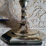 Pair of silver-plated candlesticks