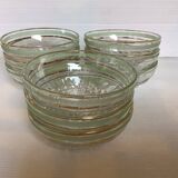 Nine antique frosted glass bowls