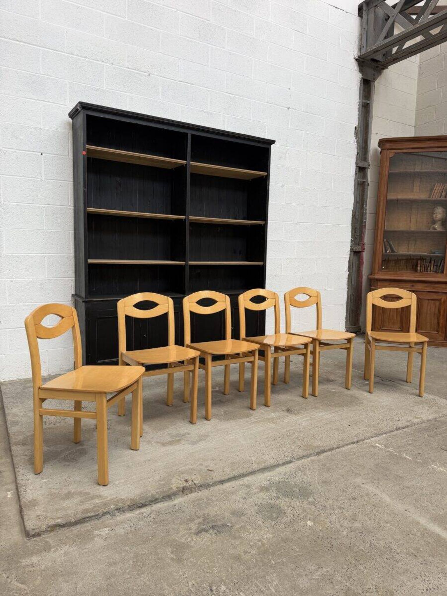 Set of 6 beech chairs