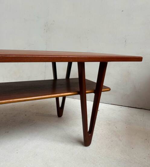 Large vintage Scandinavian teak coffee table by Kurt Østervig - 1950s