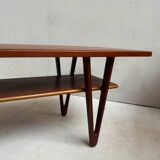 Large vintage Scandinavian teak coffee table by Kurt Østervig - 1950s