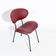 Vintage low chair by Gastone Rinaldi for Rima, black lacquered frame and burgundy upholstery, Italy, 1950s.