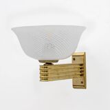Carlo Scarpa Brass and "Reticello" Murano Glass Sconces for Venini, Pair
