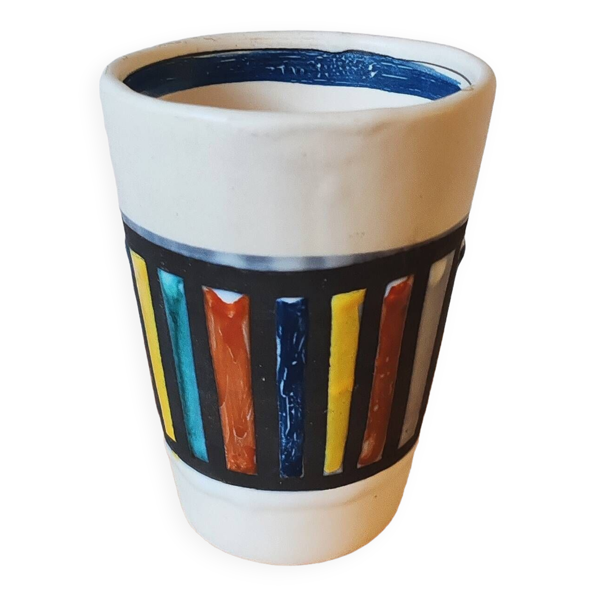 Roger capron blue ceramic tumbler glass