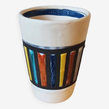 Roger capron blue ceramic tumbler glass