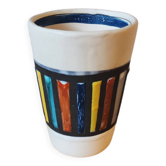 Roger capron blue ceramic tumbler glass