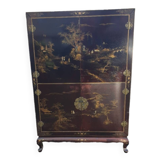 Seventies Chinese lacquer TV cabinet