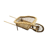 Fun wicker basket, late nineteenth, in the shape of a wheelbarrow.