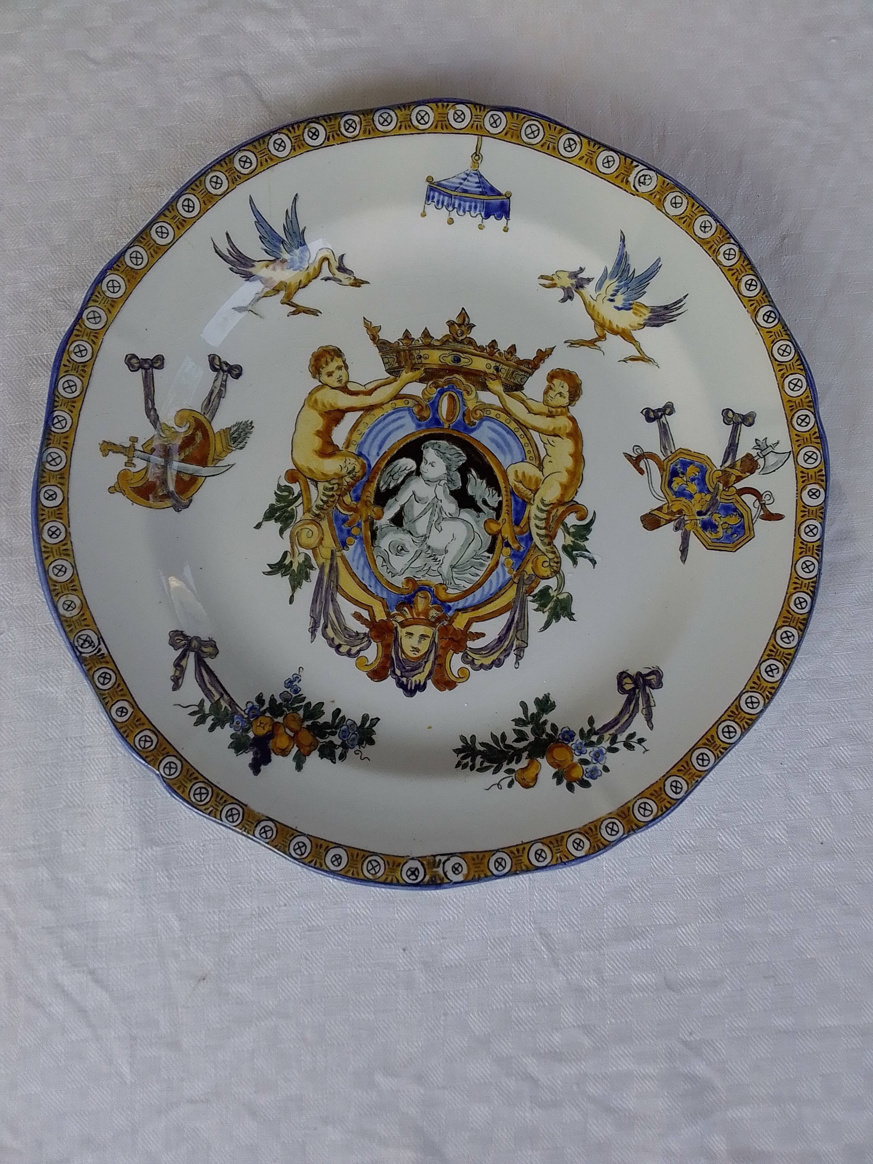 Assiette faience de Gien modèle renaissance